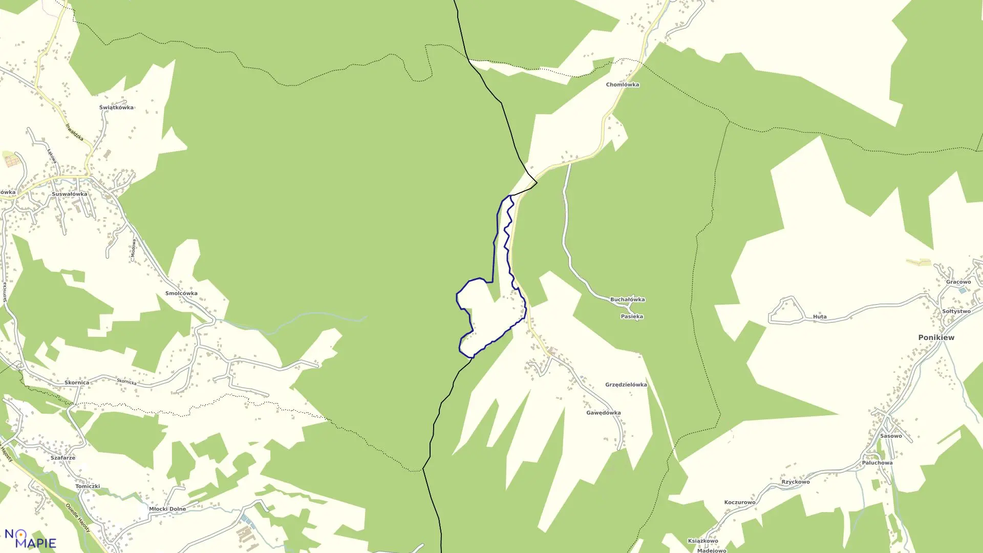 Mapa obrębu KACZYNA-PANKÓWKA w gminie Wadowice